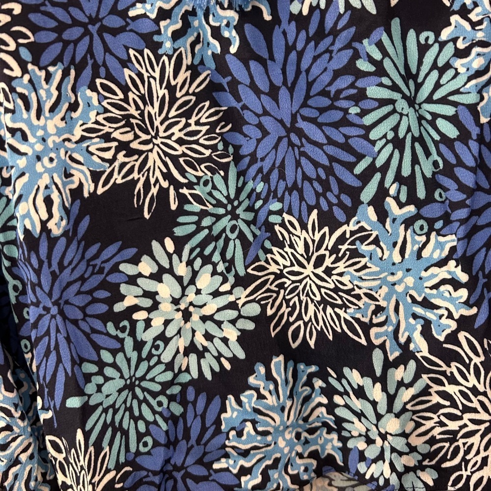 Sail to Sable XS Floral Print Tassel Tie Neck Long Sleeve Blouse Top - Picture 11 of 12